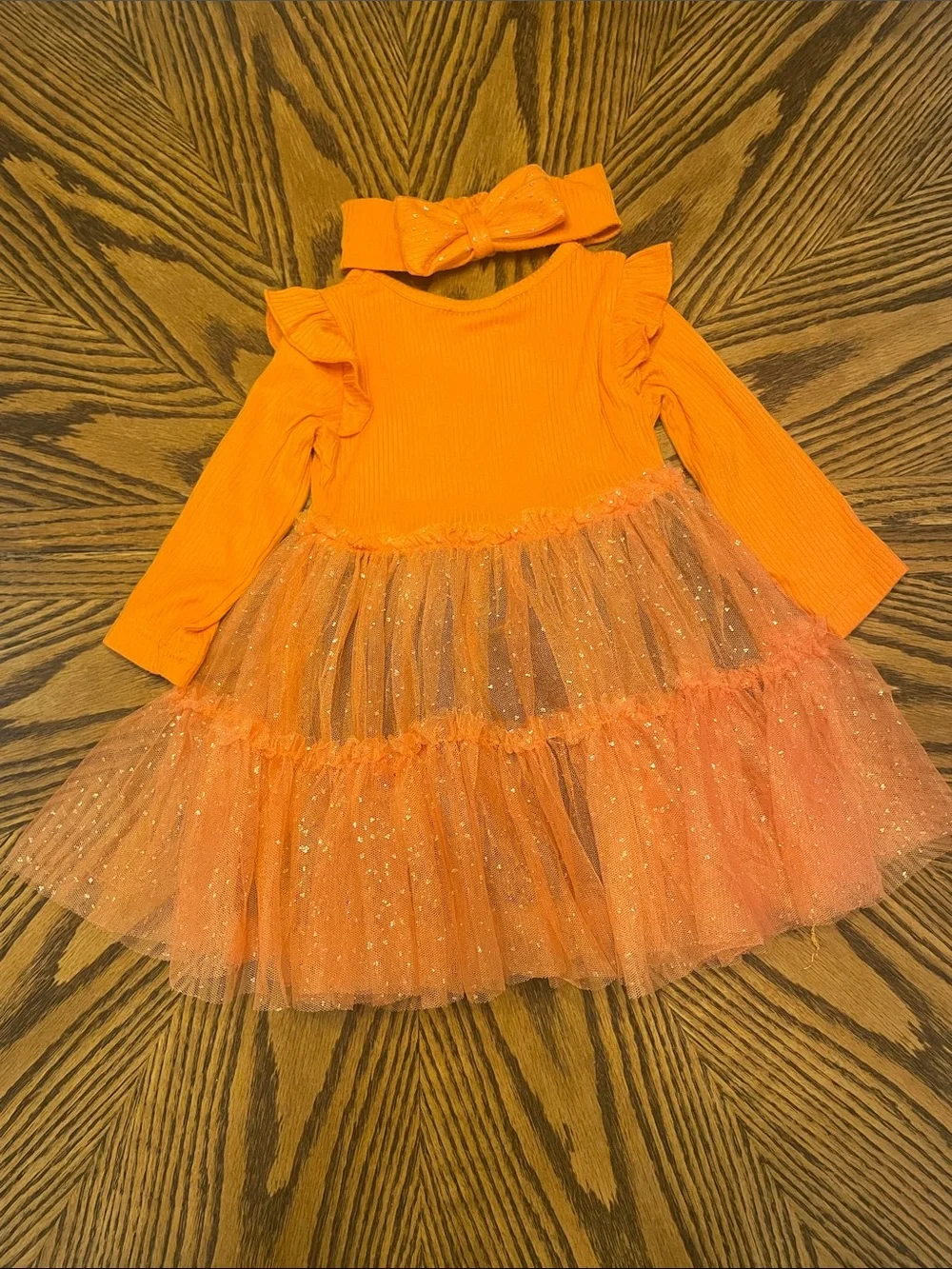 Joyful Moments | Dresses | Infant Girls Orange Pumpkin Tulle Dress Size ...